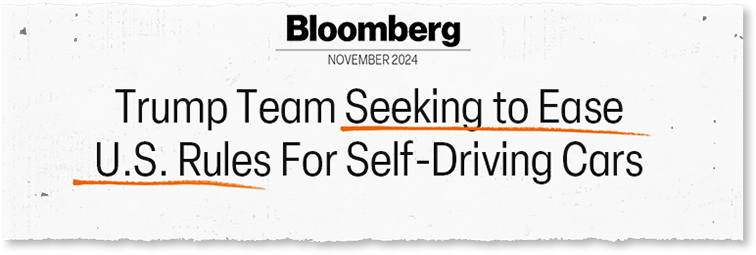 “Trump Team seeking to ease US rules for self-driving cars”